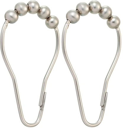 Moen SR2100BN Shower Curtain Rolling Rings, 12 per pack, Brushed Nickel (Pack of 2) - color: Brushed Nickel, size: Pack of 2