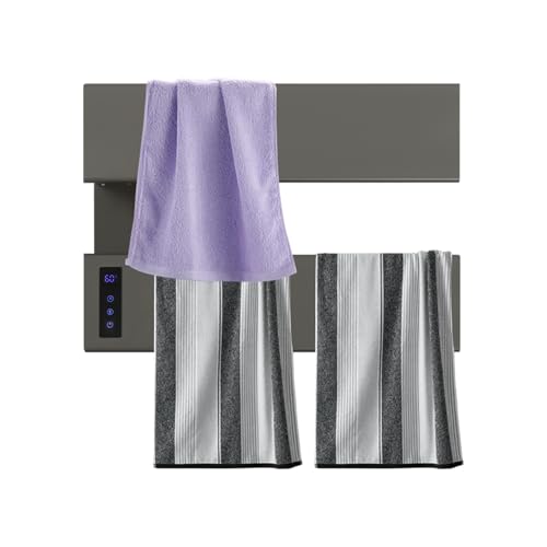 Electric Towel Warmer, Wall-Mounted Towel Heater with Timer & LED Screen, Temperature Adjustment, IPX4 Waterproof Towel Rack Dryer for Bathroom, Hotels, Home, Wide Heating Panel, 17.72" W (2 Tier) - size: 2 Tier