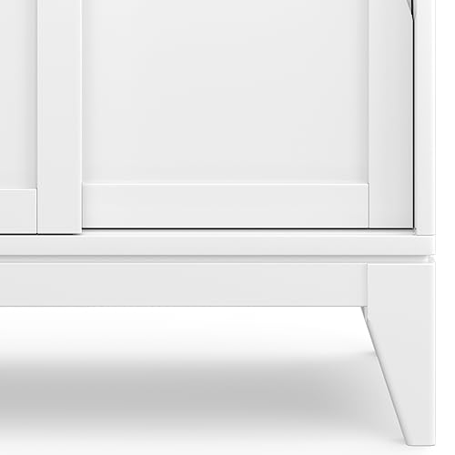 SIMPLIHOME Harper 48" Wide Solid Wood Storage Cabinet in Black - color: White, size: 30 inch