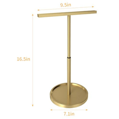 STWWO Hand Towel Holder Stand, T-Shape Countertop Hand Towel Stand for Bathroom Kitchen, Adjustable Hand Towel Holder, Gold - color: Gold