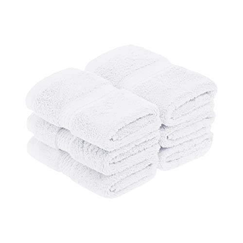 Superior Egyptian Cotton Plush & Absorbent, Face Towel Set of 6, White | Quick Dry, Soft Luxury Towel Set, Bath Essentials for Bathroom, Guest Bath, Spa, 2 Piece Face, Madeline Towels - color: White, size: Face Towel 6-Pack