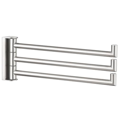 3-Arm Swivel Towel Rack, Brushed Nickel, 304 Stainless Steel | Individually Adjustable 180° Bars, Fold-Flat Design, Hand Towels & Dish Cloths, Bathroom, Kitchen & Laundry Room Use - color: Brushed Nickel