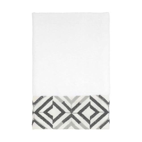 Avanti Linens - Fingertip Towel, Soft & Absorbent Cotton (Harlow Collection, White) - color: White, size: Fingertip Towel
