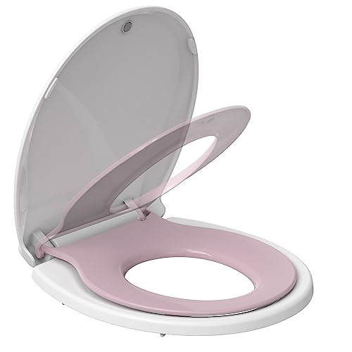 Toilet Seat Elongated White Flat Toilet Seat Cover with Quick Release Easy Clean Hinges, Comfortable Fit for Standard Toilets, Perfect for Home Bathroom Upgrades, Apartments and Guest Restrooms - size: Round