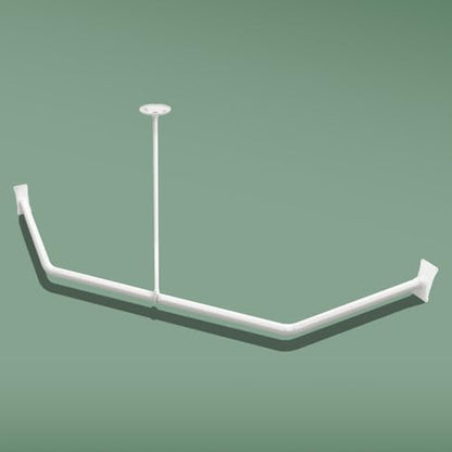 Naiture Neo-Angle Shower Curtain Rod, 18-1/2" X 26" X 18-1/2", Gloss White | Aluminum, Includes 36" Ceiling Support and Mounting Hardware, Cut to Fit, Permanent Wall Mount, Rustproof - color: Gloss White, size: 18-1/2" X 26" X 18-1/2"