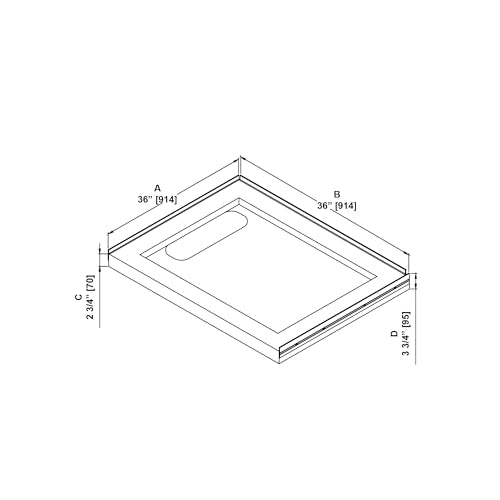 OVE Decors 36x36" Shower Base Side Drain, White - size: 36 x 36, style: Side Drain