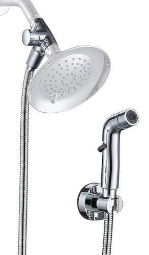 G-Promise Dog Shower Attachment with Flow Control | High Pressure, with Flow Control Lever, Extra Long Hose, Easy to Install, No-Drill Hook Mount - color: Chrome, size: 78 Inch Hose