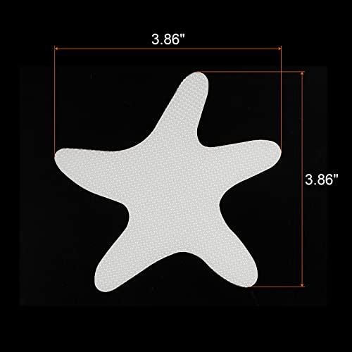 HARFINGTON 24pcs Non Slip Bathtub Stickers Bath Shower Floor 3.86" Anti-Slip Sticker Tape Starfish Style Decals for Bathroom Kitchen Bathtub Treads Stairs, Transparent - color: Transparent