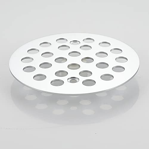 4-1/4 Inch Screw-in Round Shower Drain Cover Replacement Floor Drainer Grate with Screws (Chrome) - color: Chrome