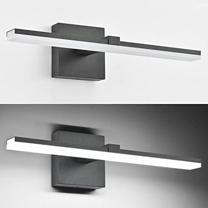 Black Bathroom Vanity Lights - 18 inch Modern LED Bathroom Light Fixtures Dimmable Vanity Light Acrylic Bath Room Lighting Fixture Over Mirror - color: Black- Dimmable, size: 18-inch