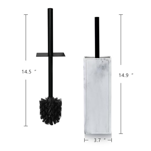 Toilet Brush and Holder Set for Bathroom, Stylish and Durable Cleaning Tool with Modern Design, Compact for Efficient Cleaning - style: Marble