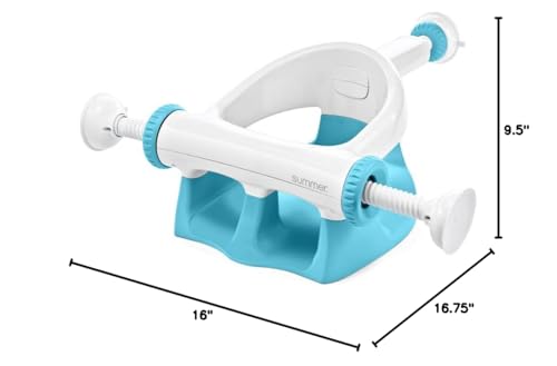 Ingenuity My Bath Seat for Sit-Up Baby Bathing, Sure & Secure Suction Cups, ASTM Safety Tested & Approved, Backrest for Assisted Sitting, Easy Setup & Storage, Aqua - color: Aqua