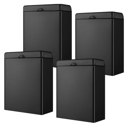 Tioncy 4 Pcs Sanitary Napkin Receptacle Wall Mounted,Black | Stainless Steel Sanitary Napkin Disposal Bins, Discreet Tampon Container, Home Office Public Restroom Use - color: Black