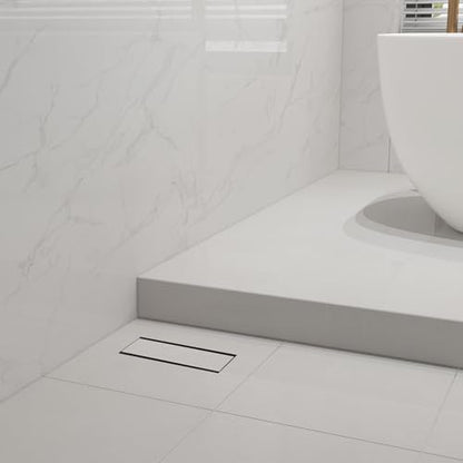12 Inch Linear Shower Drain Matte Black, Rectangular Reversible 2 in 1 Tile Insert Grate, 304 Stainless Steel Shower Floor Drain Kit, Hair Catcher, Leveling Feet - color: Matte Black, size: 3"x 12"-Tile Insert