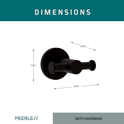 Peerless PA547-BL Precept Double Towel Hook, Matte Black