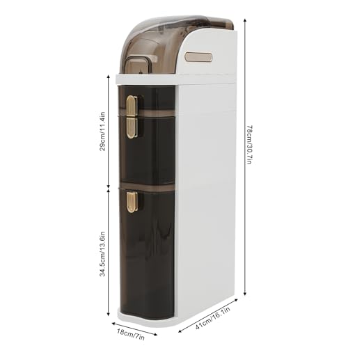 3-Tiers Bathroom Storage Cabinet Slim Bathroom Storage Cabinet with 4 Wheels Narrow Bathroom Storage Cabinets Bathroom Floor Cabinets for Bathroom, Small Spaces, Kitchen, Laundry - size: 16.1*7*30.7in-3 tiers