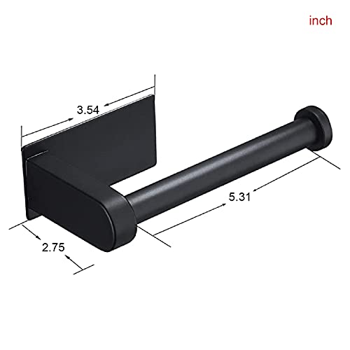 YIGII Toilet Paper Holder Self Adhesive - Black Toilet Roll Holder Adhesive Toilet Tissue Holder Stick on Wall for Bathroom and Kitchen, SUS 304 Stainless Steel - color: Black