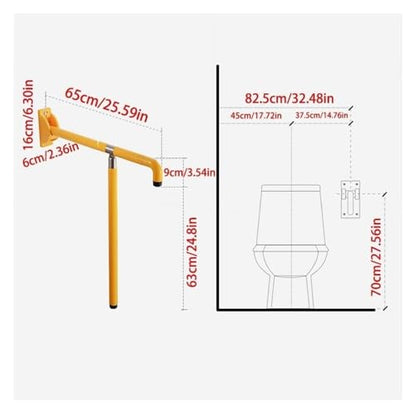 Shower Handle, Shower Grab Bar, Bathroom Grab Bar Bathroom Safety Rail Support Drop Down,Wall Mounted Folding Rail,Folding Support Rail with Leg