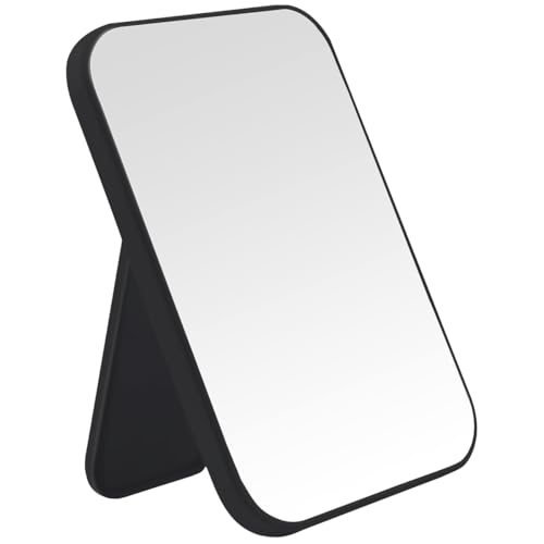 8-Inch Desktop Makeup Mirror, Portable Princess Mirror,Table Desk Wall Hanging Dual-Purpose Square Mirror Black - color: Black