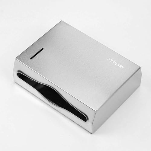 Gorlary Wall Mount Commercial Paper Towel Dispenser, Silver, Lockable | Durable Stainless Steel, C-Fold Multifold Trifold Paper Towel Holder, Hand Paper Tissue Holder for Bathroom, Office - color: Small-silver