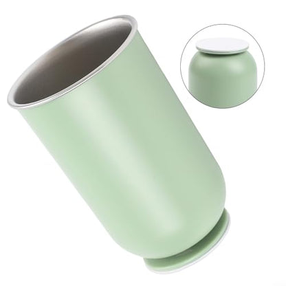 Magnetic Stainless Steel Toothbrush Cup, 304 Rustproof Hanging Mouthwash Holder With No Drill Wall Mount Inverted Design For Water Drainage & Hygienic Storage Space Saving Rinse Cup(Green)
