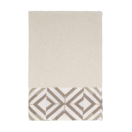 Avanti Linens - Fingertip Towel, Soft & Absorbent Cotton (Harlow Collection, Ivory) - color: Ivory, size: Fingertip Towel