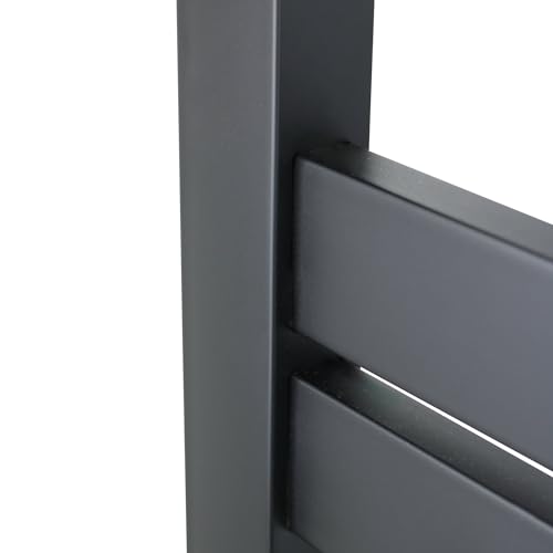 WarmlyYours Grande Heated Towel Rack, 10 Bars, Matte Black | Wall-mounted electric towel warmer rack and dryer, 120V hardwired, flat heated bars for towels and bathrobes - color: Matte Black, size: 10 Bars
