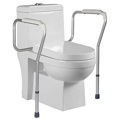 Free Standing Toilet Surround Frame, Adjustable Height Aluminium Bathroom Safety Frame Rail, Lightweight Non-Slip, for Assist Elderly Disabled Seat Support Bath