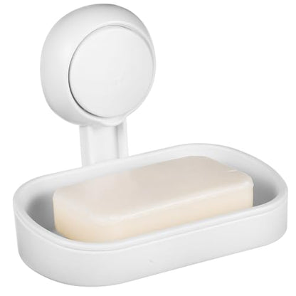 BESPORTBLE Self-draining Double Soap Dish with Strong Suction Cup for Shower Wall Mount Multi-Functional Soap Holder Tray with Efficient Water Drainage Easy Install Bathroom Organizer