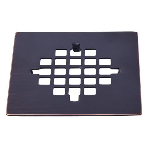 4-1/4 Inch Square Snap-in Shower Drain Oil Rubbed Bronze | 304 stainless steel Shower Strainer Grid, large flow anti-clog, 4.25 inch square size fits most household shower drains - color: Oil Rubbed Bronze