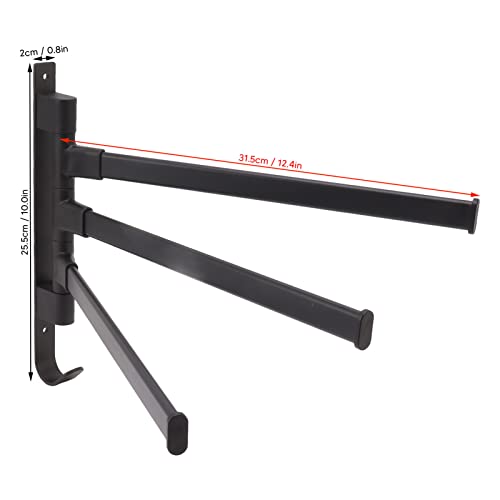 Swivel Towel Bar, 180° Rotary Aluminum Wall Mount Rack Rail with Hook Space Saving Organizer Hanging Swing Out Hanger Support for Bathroom, Hotel, Kitchen (3 Arms) - color: 3 Arms