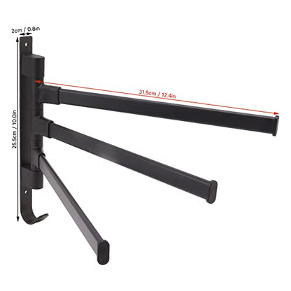 Swivel Towel Bar, 180° Rotary Aluminum Wall Mount Rack Rail with Hook Space Saving Organizer Hanging Swing Out Hanger Support for Bathroom, Hotel, Kitchen (3 Arms) - color: 3 Arms