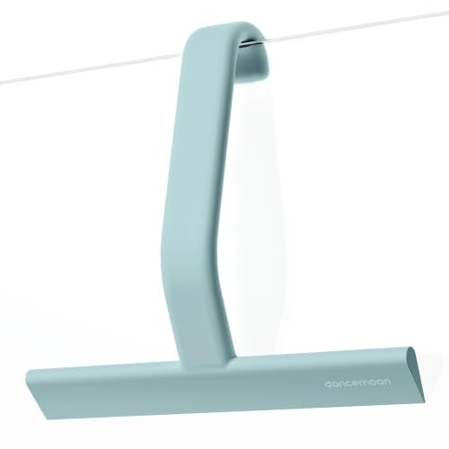 JustHang Shower Squeegee with Built-in Hook, 10-Inch Slate Blue | Award-Winning Design, All-One-Piece Soft-Touch Silicone, for Glass Door, Bathroom, Window, Mirror, Tile Wall, Car - color: Slate Blue