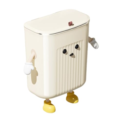 Wall Mounted Trash Can Bin with Lid Waste Cartoon Kitchen Hangings Garbage Dustbin Rubbish Decorations Office Can