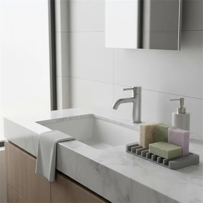 Asltw 2 PCS Soap Holder, Self Draining Soap Dishes, Premium Silicone Soap Holder, Bathroom, Kitchen, Sponges, Keep Soaps Bars Dry Clean, Extend Life Easy Clean Non - Slip Design