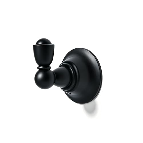 4 Pack 2-3/4inch Black Robe Hooks | Solid Zinc Alloy | Wall Mounted | Coat Hooks | Hooks Wall Mounted Robe Hooks | For organization in bathrooms entrances. - color: Black