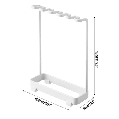 Stainless Countertop Toothbrush Holders Stand, Rustproof Bathroom Organizer with 5 Ventilated Slots to Hold Manual Toothbrushes and Razor, Metal Storage Collection for Family, Suitable for Home Vanity