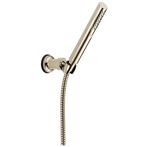 Delta Faucet Trinsic Single Spray Wall-Mount Hand Shower, Hand Held Shower with Hose, Polished Nickel Handheld Shower Head, Slide Bar Hand Shower, Handheld Shower, Polished Nickel 55085-PN - color: Polished Nickel