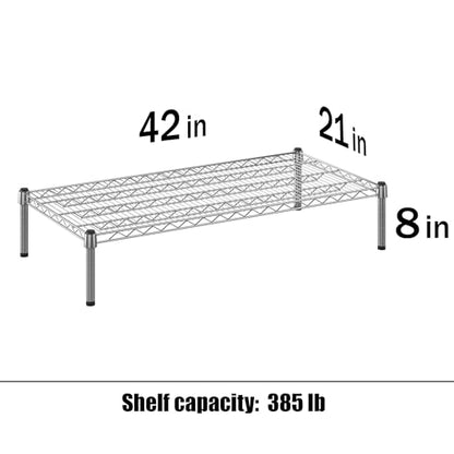 21" Deep x 42" Wide x 8" Height Wire Shelving Kit | 1-Tier | NSF Commercial Storage Rack Unit - size: 21" Deep x 42" Wide
