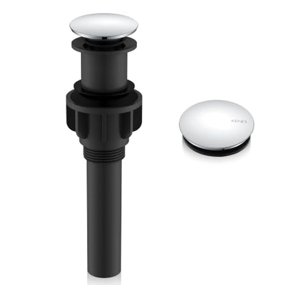 Chrome Pop Up Bathroom Sink Drain Assembly Without Overflow | Bathroom Vanity Sink Drain Assembly, Built-in Anti-Clogging Strainer, Plastic Pop Up Drain for Bathroom Vanity Vessel Sink - color: Chrome, size: Big Pop up Cap (Without Overflow)