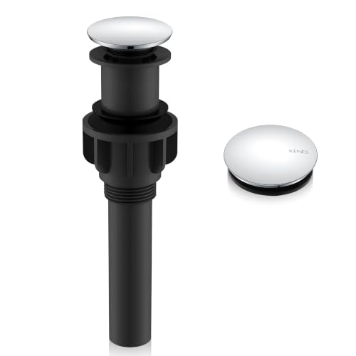 Chrome Pop Up Bathroom Sink Drain Assembly Without Overflow | Bathroom Vanity Sink Drain Assembly, Built-in Anti-Clogging Strainer, Plastic Pop Up Drain for Bathroom Vanity Vessel Sink - color: Chrome, size: Big Pop up Cap (Without Overflow)