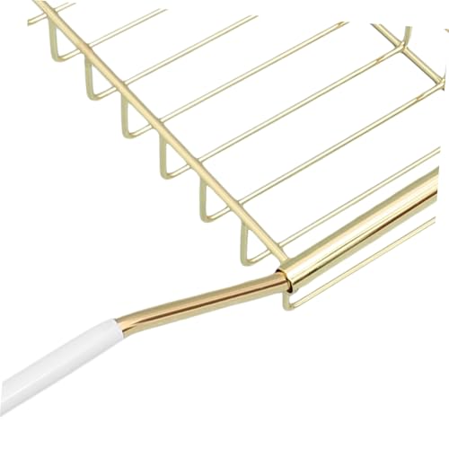 Luxshiny Stainless Steel Bathtub Tray Expandable - Shower Rack for Bathing Essentials Holder for Phone Soap Towels Reading Materials Finish - color: Golden