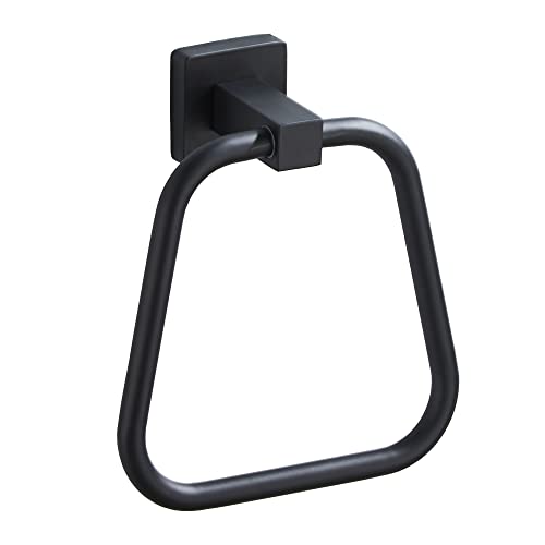 Matte Black Towel Ring for Bathroom, Kitchen Bath Towel Holder Hangers Wall Mount Heavy Duty Stainless Steel - color: Matte Black, size: 1 Pack