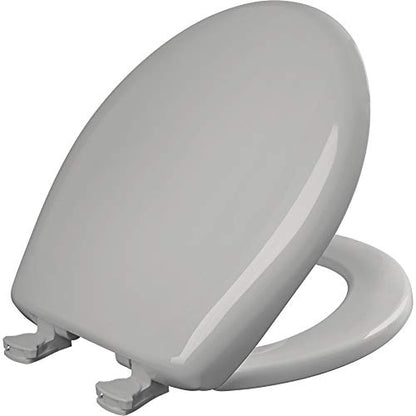Bemis Classic Colors Slow Close Toilet Seat, Easy Clean Hinges and Durable Plastic Seat, Made in USA, Round, Silver - color: Silver, size: Round