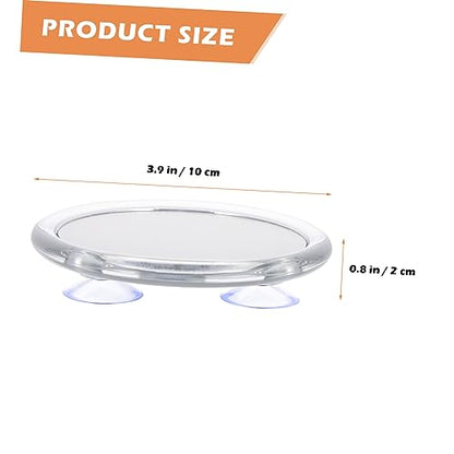 Suction Cup Vanity Mirror Dispenser Makeup Mirror Lights Bathroom LED Mirror Makeup Brush Holder LED Vanity Light Kit Lighted Magnifying Mirror Bathroom Makeup Mirror Plastic White