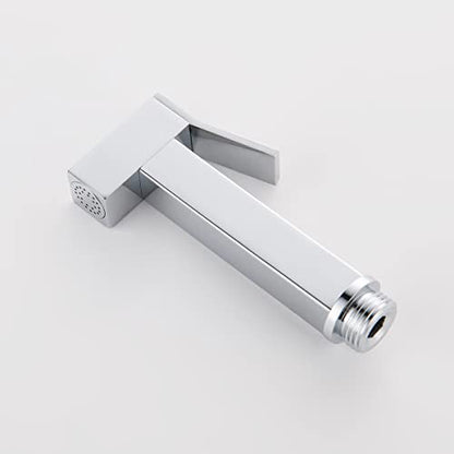 Handheld Bidet Sprayer Head Hot and Cold Mixing Kit Set Chrome Brass | Warm Water Value Mixer, Modern Square Design, Concealed Bidet Hand Held Sprayer Shattaf Bathroom Attachment For Toilet - color: Chrome