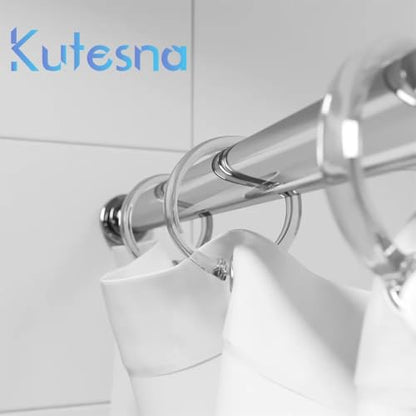 Kutesna 48PCS Shower Curtain Hooks,Clear Plastic Shower Curtain Rings | O Shape Shower Hooks,Easy to Snap Closure,Rust Proof Anti-Drop,Smooth Sliding Curtain Hooks for Bathroom Shower Rods Curtains