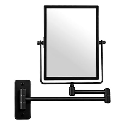 QiMH 3X Magnified Wall Mounted Mirror, Rectangular 8x6 Inch with Extendable Arm | Double-Sided Swivel Bathroom Shaving Vanity Mirror