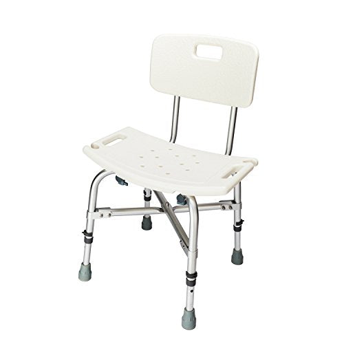 Winado Medical Shower Chair Bath Seat with Back & Adjustable Legs, Supports up to 450 lbs, Bathtub Safety and Support, White - size: White