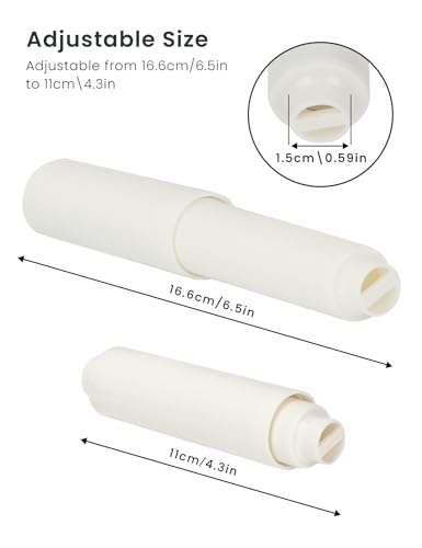 Toilet Paper Holder Roller Replacement, 2Pcs 6.5inch Plastic Toilet Paper Spring Rod Toilet Tissue Holder Replacement Spindle Replacement Rod fits Extra Large Bathroom Tissue Rolls (White) - color: White+0.59in